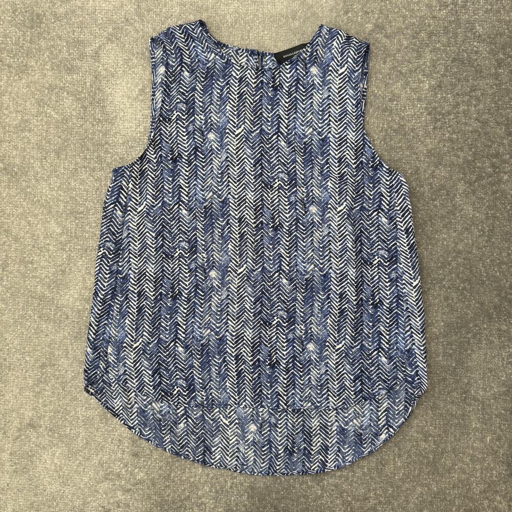 Banana Republic Shirt Womens XS Chevron Sleeveless Blouse Tank Top Polyester